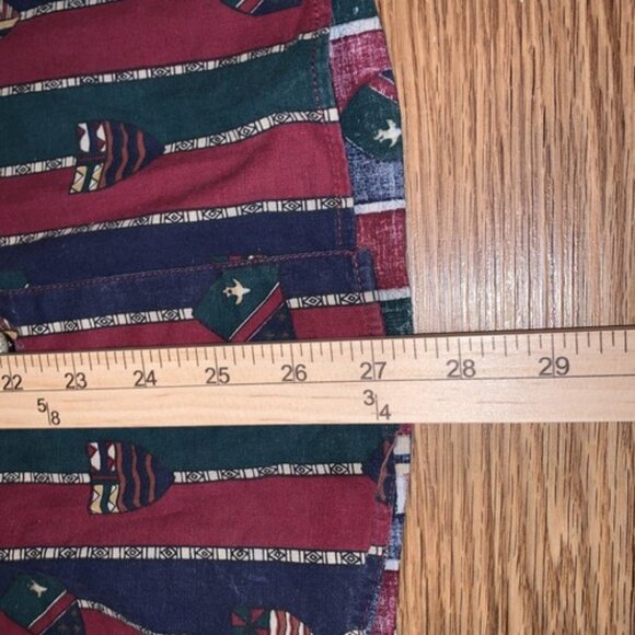 Red Rover Men’s Button Down Long Sleeve Shirt Red Green Size Small - Picture 8 of 9